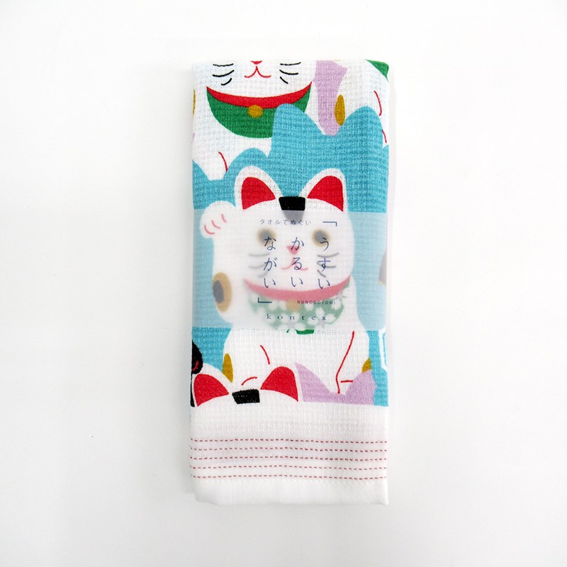 薄軽長 てぬぐいたおる ラッキーキャット